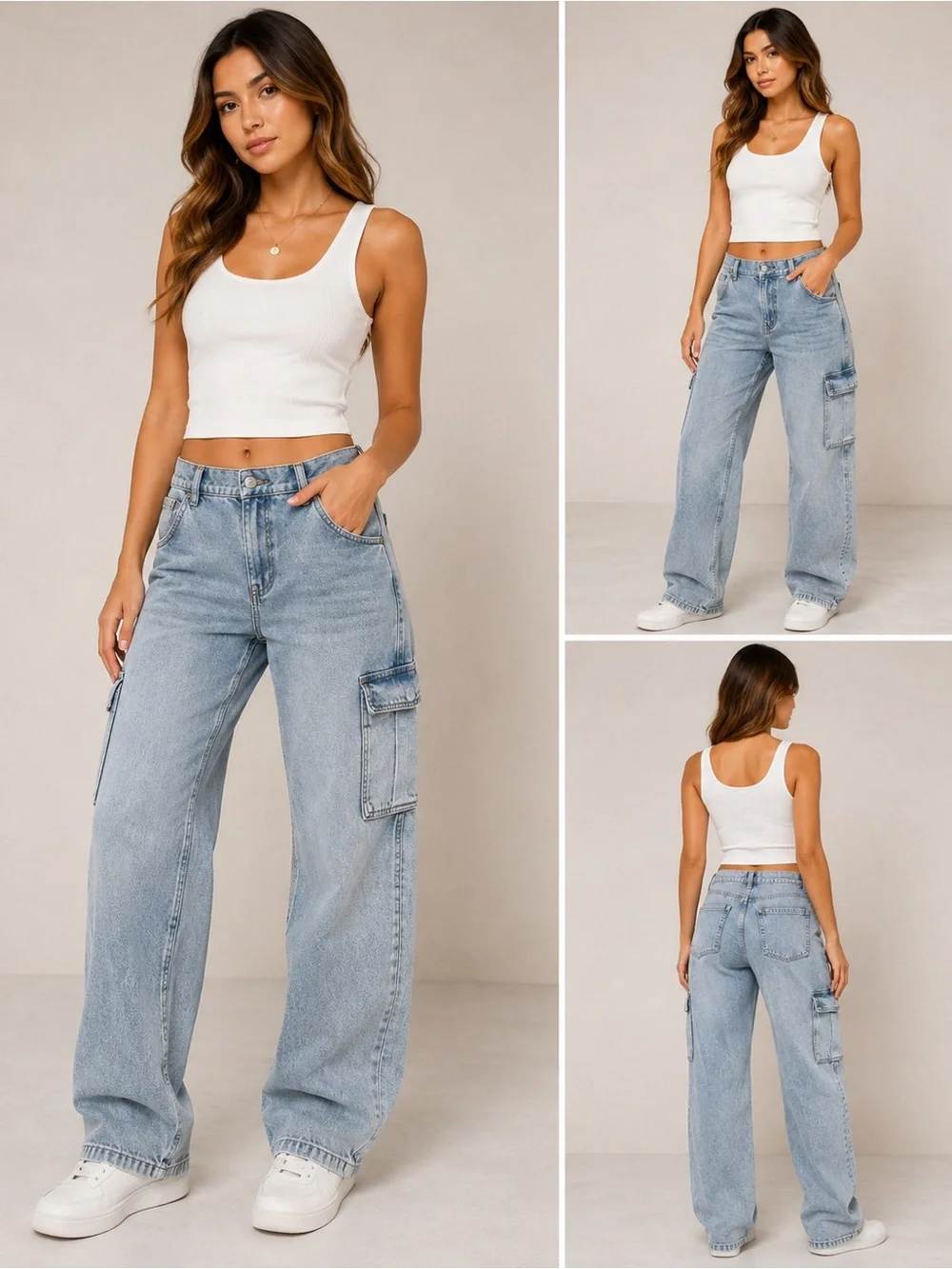 GAP ‘90s Loose Mid Rise Cargo Jeans Women’s Size 30 Regular - Picture 1 of 4